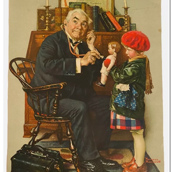 Norman Rockwell Other - VINTAGE Norman Rockwell "A Serious Case" Litho Art Picture Print USA
